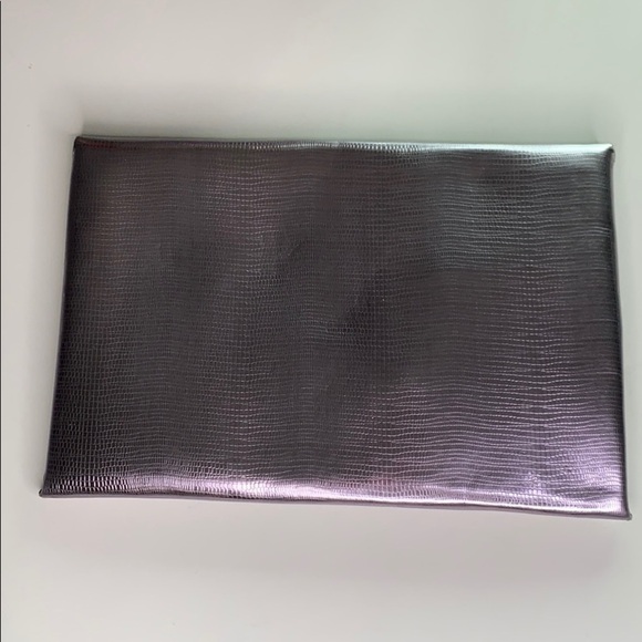 BCBGMaxazria Metallic Amethyst envelope clutch bag purple - Picture 5 of 12
